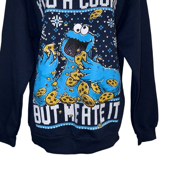 Rare Sesame Street Sweatshirt Womens M Santa Me Made You A Cookie But Me Ate It - Picture 4 of 10